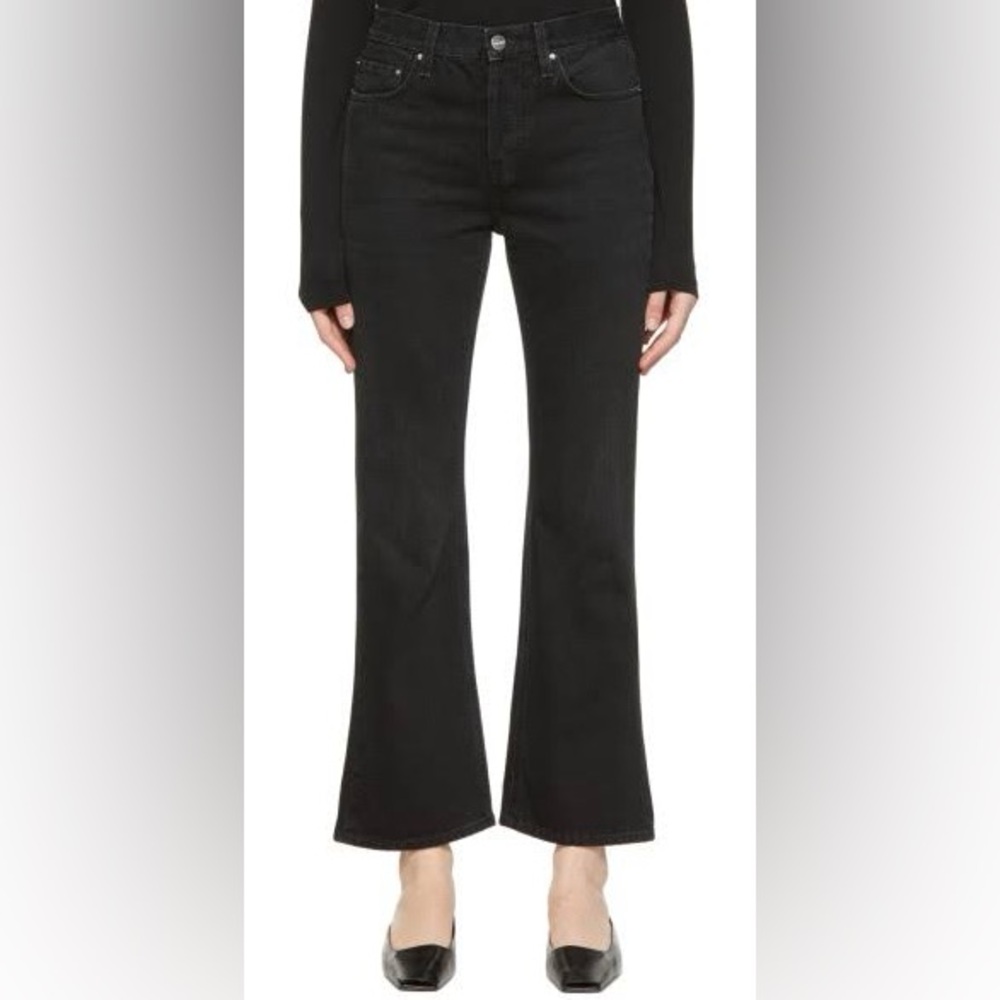 Totême Black Cropped Kick Denim Sz 29